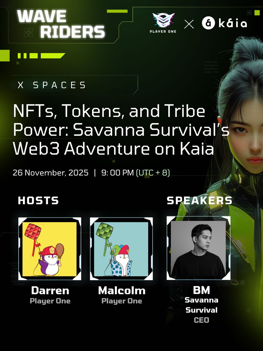 PlayerOneBit's tweet image. NFTs, Tokens, and Tribe Power: Savanna Survival’s Web3 Adventure on Kaia

Meet BM @TRojanarowan , CEO and experiential brand builder behind Savanna Survival. With 15+ years shaping cross-market campaigns across APAC and a passion for immersive storytelling, BM is steering…
