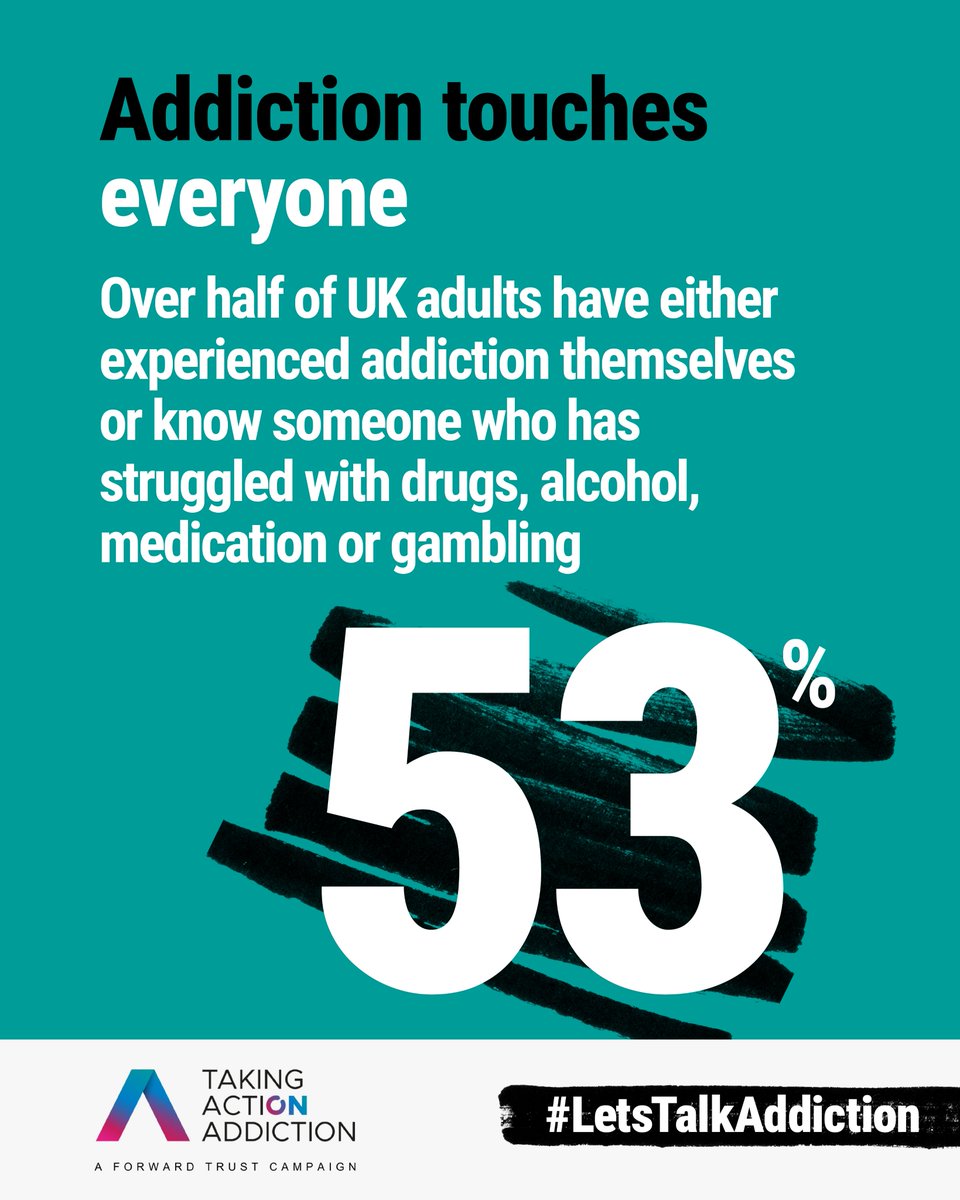 MikeTrace61's tweet image. Our new @IPSOS polling data shows how widespread addiction is in the UK – with more than half of adults having been affected. Yet stigma still stops too many from seeking help.

Addiction is a health issue, not a moral failing.

#LetsTalkAddiction #TakingActionOnAddiction