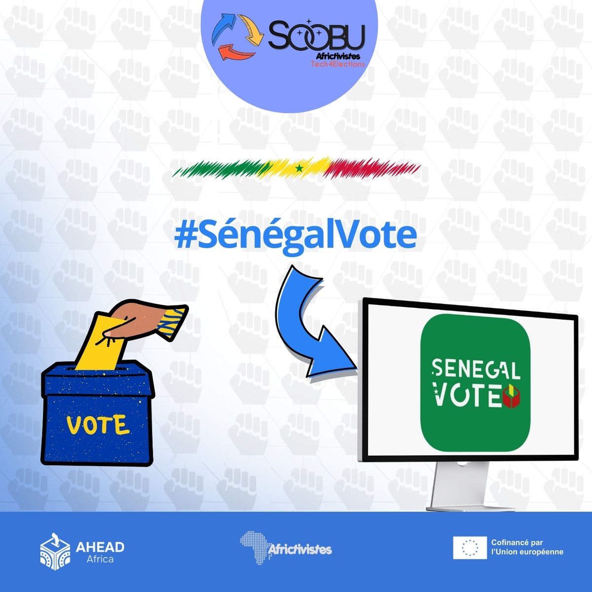 #SénégalVote est une plateforme participative qui permet aux citoyens de suivre le processus électoral, de signaler les irrégularités et de partager des informations fiables en temps réel pour des élections plus transparentes au Sénégal 🇸🇳.

Elle met en avant :

- La collecte et