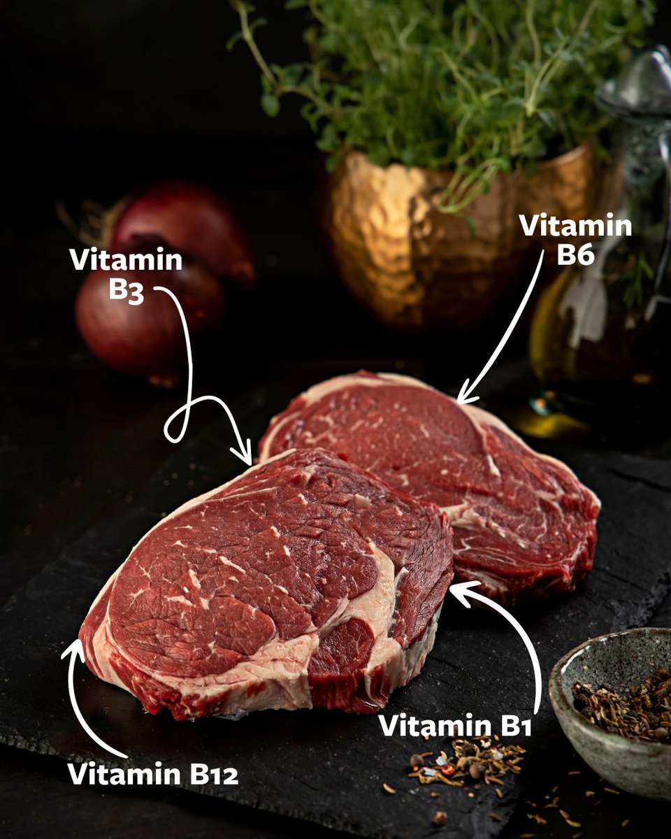 dawnmeatsgroup's tweet photo. 🥩 OOOzing with B Vitamins 😋
Red meat is packed with B vitamins — supporting energy, immunity &amp; your nervous system.
Lean red meat = real health benefits.

🔗 Source: Meat Industry Ireland, https://t.co/ZVpiWGFUwm

#MeatMatters #RedMeatFacts #EatWellLiveWell #BVitaminBoost https://t.co/ChlFnCz47L