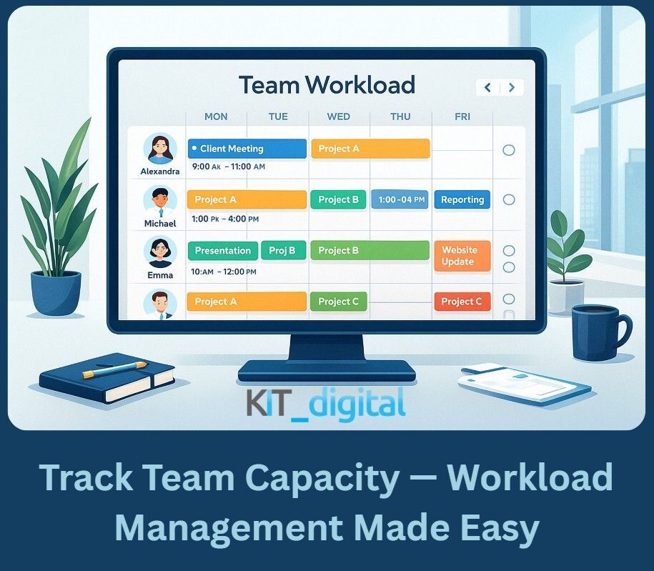 KIT__Digital's tweet image. Who’s Overworked? Who Has Room?

Use capacity tracking to manage workloads:

💡 Visibility = better planning + happier teams.

👉 Learn how it works: koz-tech.com/blog 
#TechTuesday #WorkloadManagement #TeamCapacity #ProjectPlanning #SmallBusinessLeadership