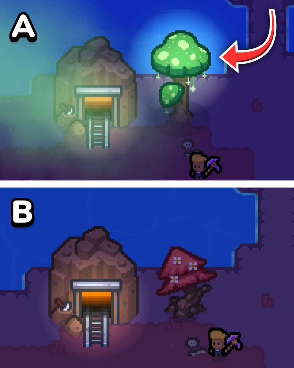 Island_Of_Mine's tweet image. Testing new tree designs for the Grimwood area 🎃 👻 
Which one do you prefer, A or B? 

#gamedev #indiegame #pixelart #cozygames