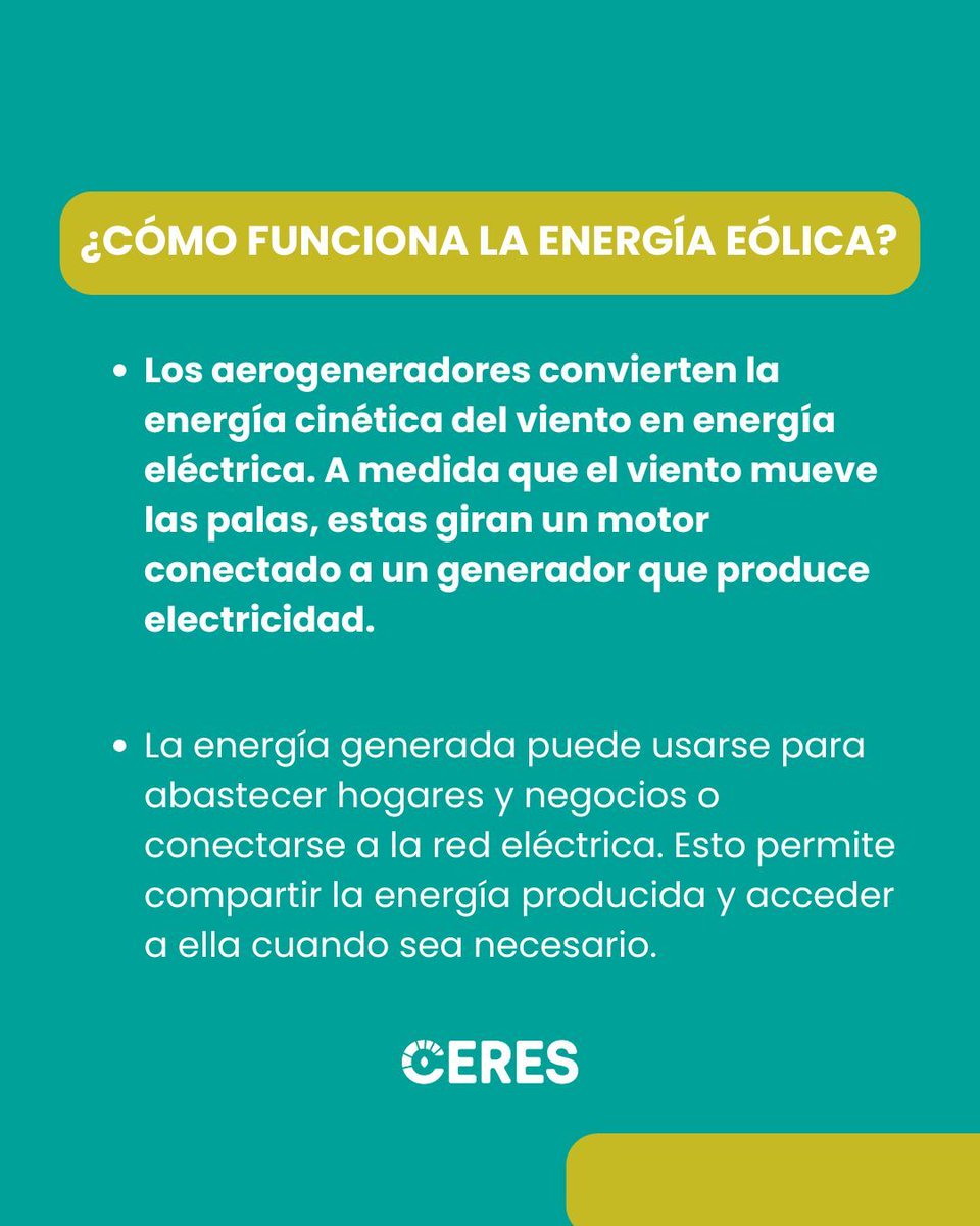 comunidad_ceres's tweet photo. 🌬️Apostar por la energía eólica es apostar por la independencia energética.

💡En CERES ayudamos a comunidades a integrar la energía del viento y avanzar hacia un modelo más limpio, local y colaborativo.

#EnergíaEólica #EnergíasRenovables #Sostenibilidad #ComunidadesEnergéticas https://t.co/lbiurOc4PE