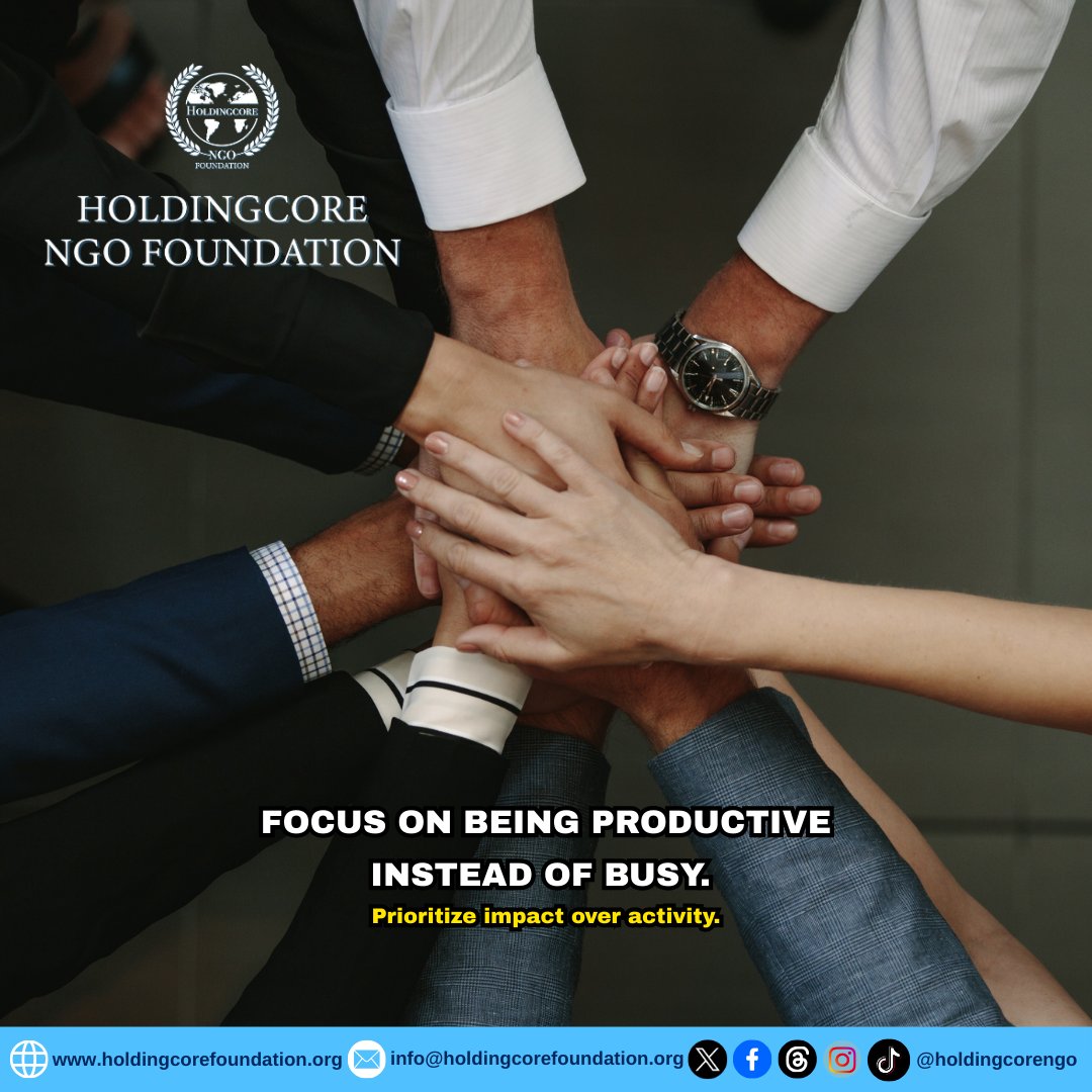 Holdingcorengo's tweet photo. Let's shift our mindset from simply doing more to achieving more.

#ImpactOverActivity #HoldingcoreEMPFoundation #EfficientWork #Collaboration #MeaningfulProgress https://t.co/zSTHf4QpqT