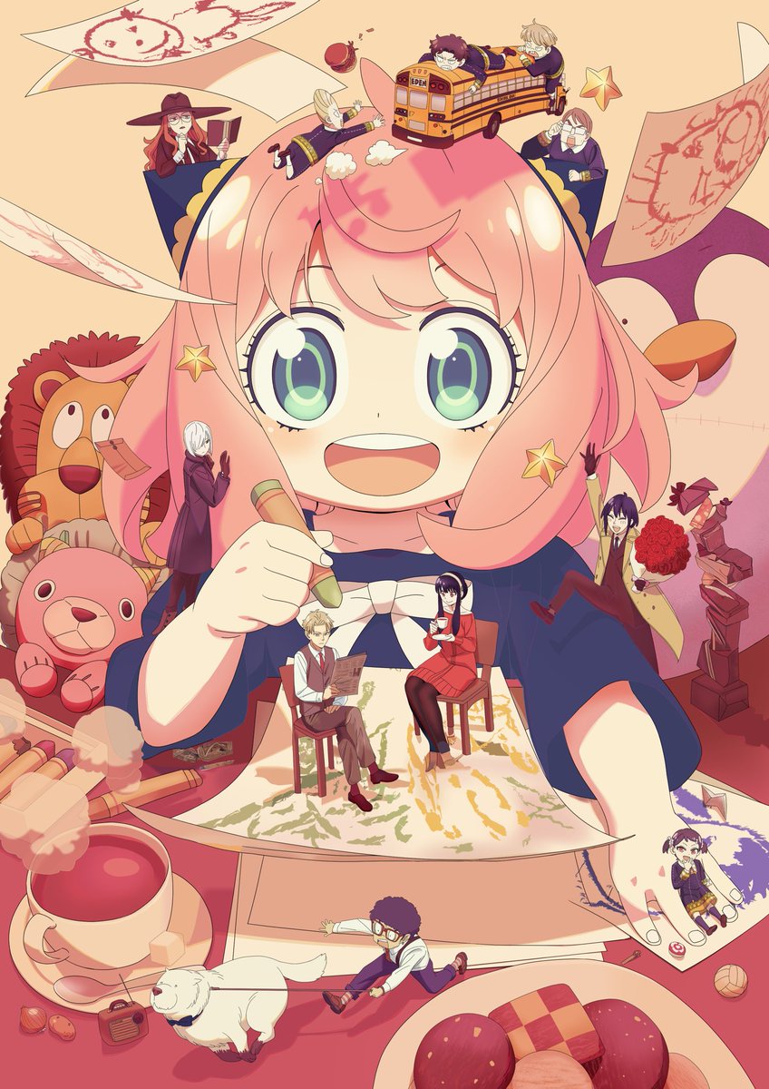 SPY×FAMILY キービジュアル模写 制作時間:38時間 使用レイヤー:770枚