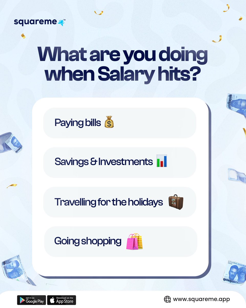 What’s the first thing you’re spending on once that alert hits?

Tell us in the comments. 
:
.
#squareme #squaremeapp #salaryweek #billseverywhere #salaryearners