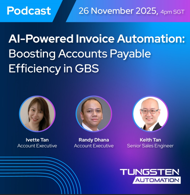 TungstenAI's tweet image. In our latest podcast, experts Ivette Tan, Randy Dhana, and Keith Tan share how AI and automation cut costs, errors and so much more!

📺 Register to Watch:
ow.ly/f3vB50Xxnum

#InvoiceAutomation #APAutomation #GBS #Hyperautomation #FinanceInnovation