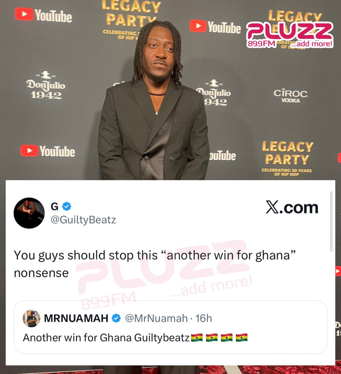 PLUZZFM's tweet image. Guilty Beatz certainly got no chill at all😂

#AddMore
#AccrasMusicLeader