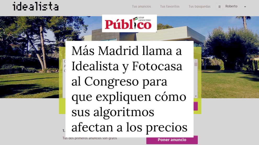 manuelabergerot's tweet image. Los algoritmos que calientan el mercado tienen que rendir cuentas.

Llamamos a Idealista y Fotocasa a comparecer en el Congreso.

publico.es/politica/congr…