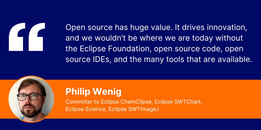 EclipseFdn's tweet image. Discover how Philip’s passion for collaboration and open science led to the creation of OpenChrom™, and how he continues to give back to the community through his work with Eclipse ChemClipse and Eclipse Science.

📖 Learn more: hubs.la/Q03VMKq20  

#EclipseFdn #opensource…