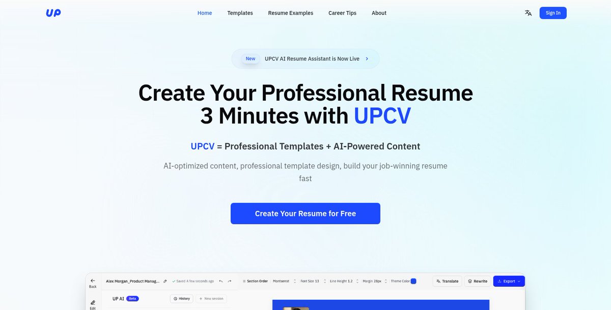 automate_tweak's tweet image. Craft your dream resume in just 3 minutes! 🚀 With AI-powered content generation and real-time feedback, #UPCV helps you stand out in the job market effortlessly. #JobSearchMadeEasy automateandtweak.com/tool/upcv/