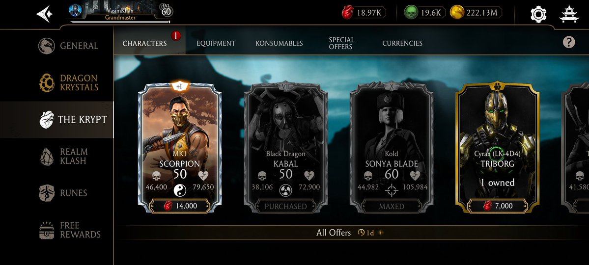 Vasim_Khan789's tweet image. I have 18k hearsts what should I do buy Scorpion 🦂 or open junk boxes scorpion is at f8 
#mortalkombatmobile 
#Krypt
@MKMobileGame