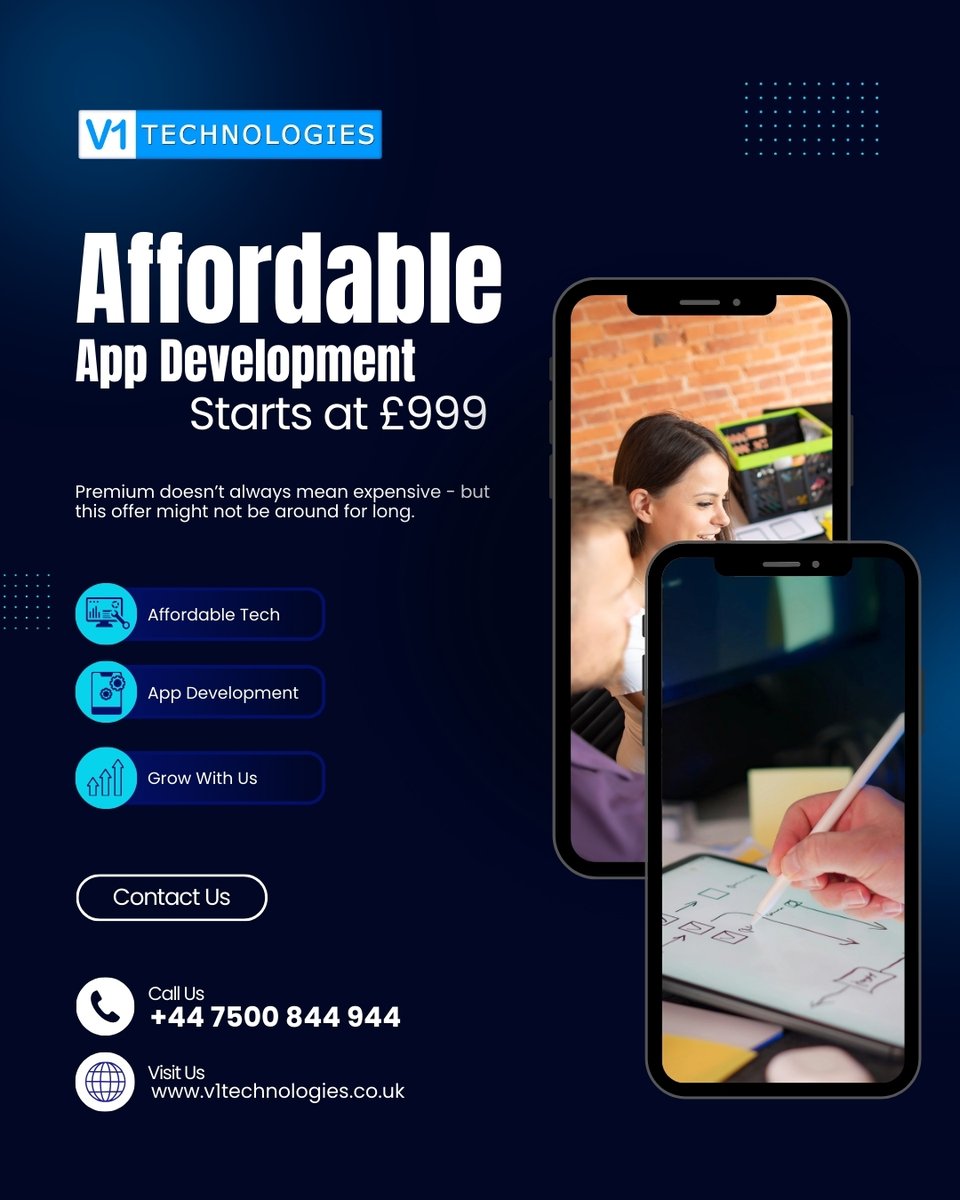 V1Technologies's tweet image. 𝐘𝐞𝐬, 𝐲𝐨𝐮 𝐡𝐞𝐚𝐫𝐝 𝐭𝐡𝐚𝐭 𝐫𝐢𝐠𝐡𝐭. V1 Technologies delivers quality custom app development starting at just £999. Premium doesn’t always mean expensive.
#AffordableTech #AppDev #v1technologies

Visit: v1technologies.co.uk