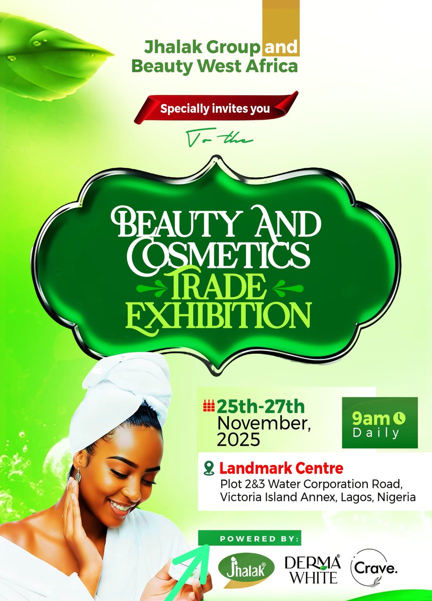 CraveGroup's tweet image. Y&apos;all cordially invited to this great Event &quot;Beauty And Cosmetics Trade Exhibition!&quot; 🤩🤩  

#beautytips #skincareroutine #healthy #foryou #shopnow #fyp