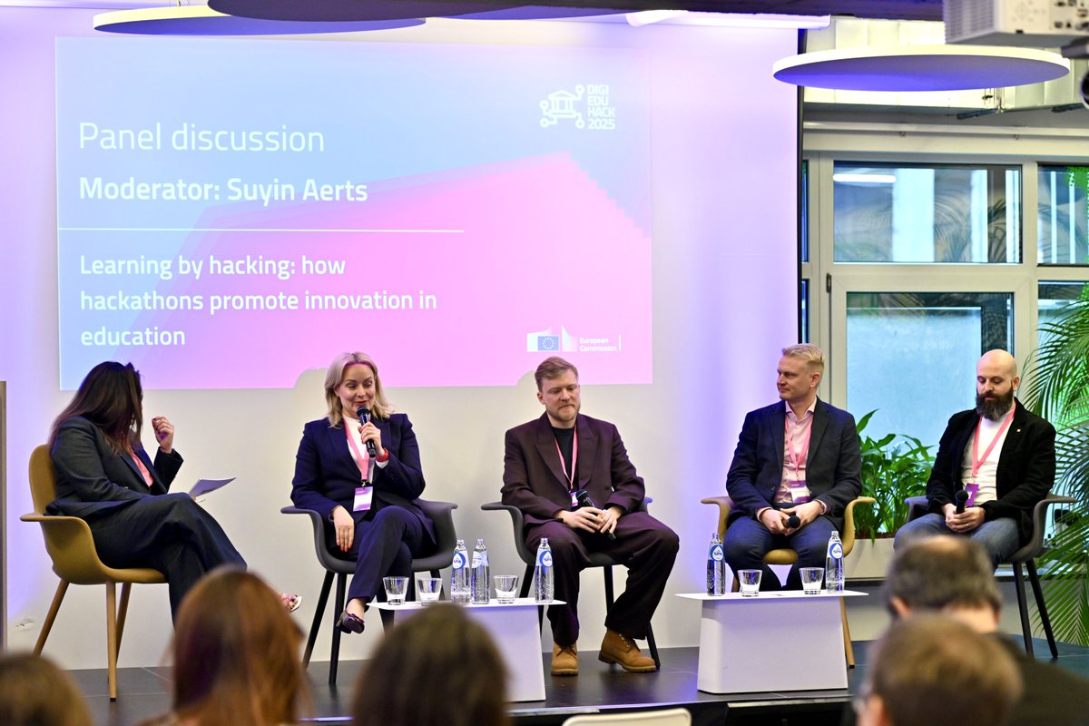 DigiEduHack's tweet image. #DigiEduHack Main Stage 2025
Second Panel Discussion: Learning by hacking: how hackathons promote innovation in education
🔴 Join us live now: youtube.com/live/Hh7Bwzby4…