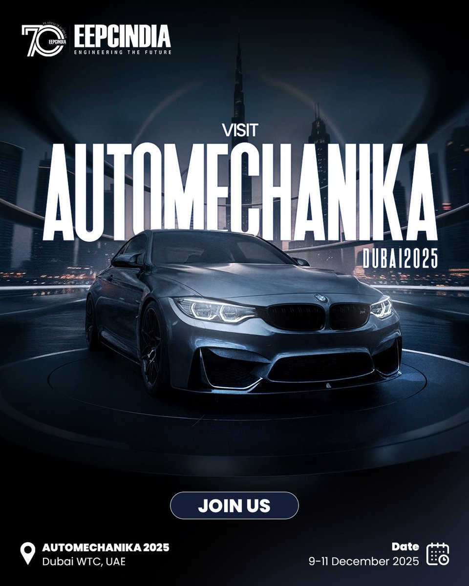 eepcindia's tweet image. Get ready for Automechanika Dubai 2025, the region’s biggest stage for automotive innovation, mobility tech, and next-gen engineering.
Explore the latest trends, connect with global experts, and discover what’s shaping the future of the automotive world.

📅 9–11 December 2025
📍…