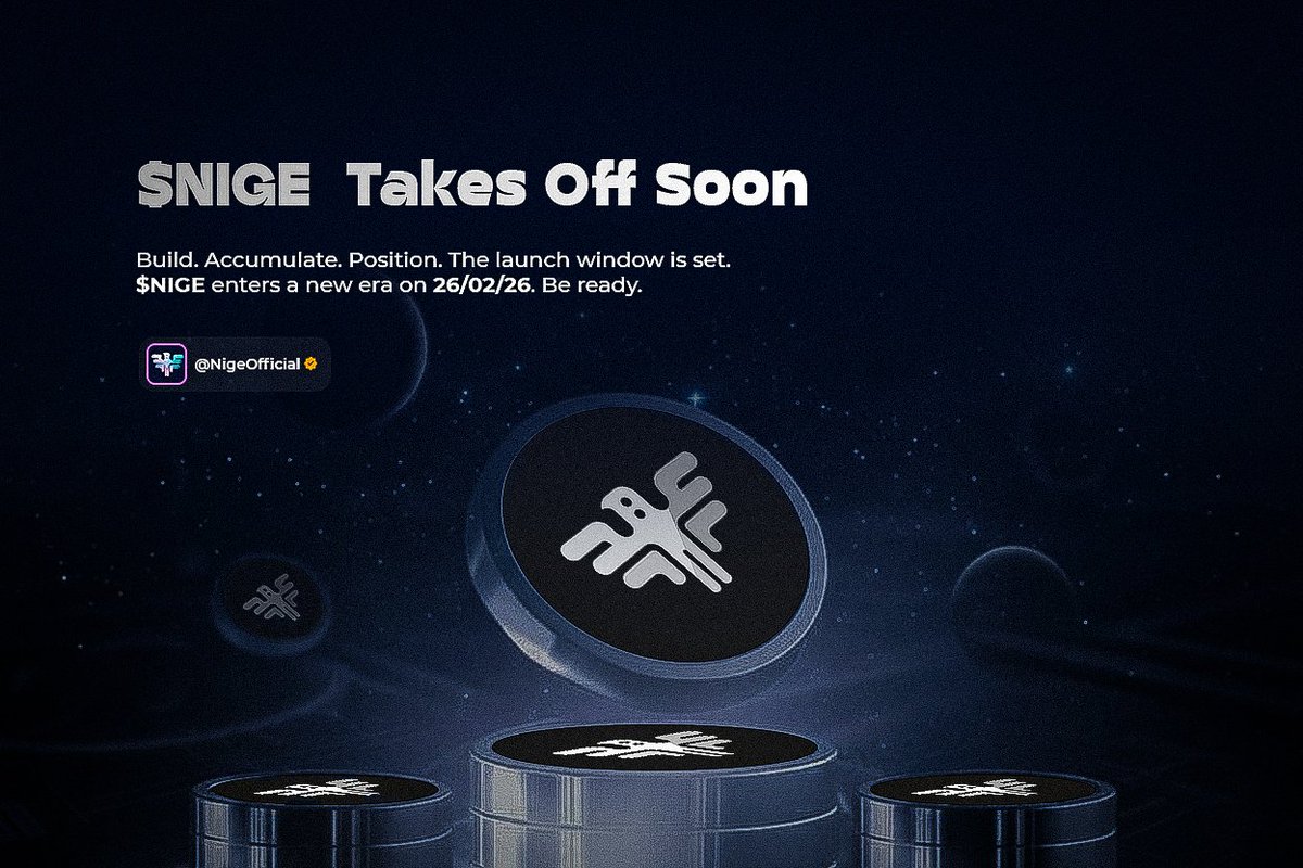 NigeOfficial's tweet image. $NIGE Takes Off Soon 🚀

History isn’t written by the lucky, it’s written by the prepared.

On 26/02/26, a new chapter begins.
A chapter built on purpose, empowerment and global opportunity.

If you believe in growth…
If you believe in your potential...
If you believe in…