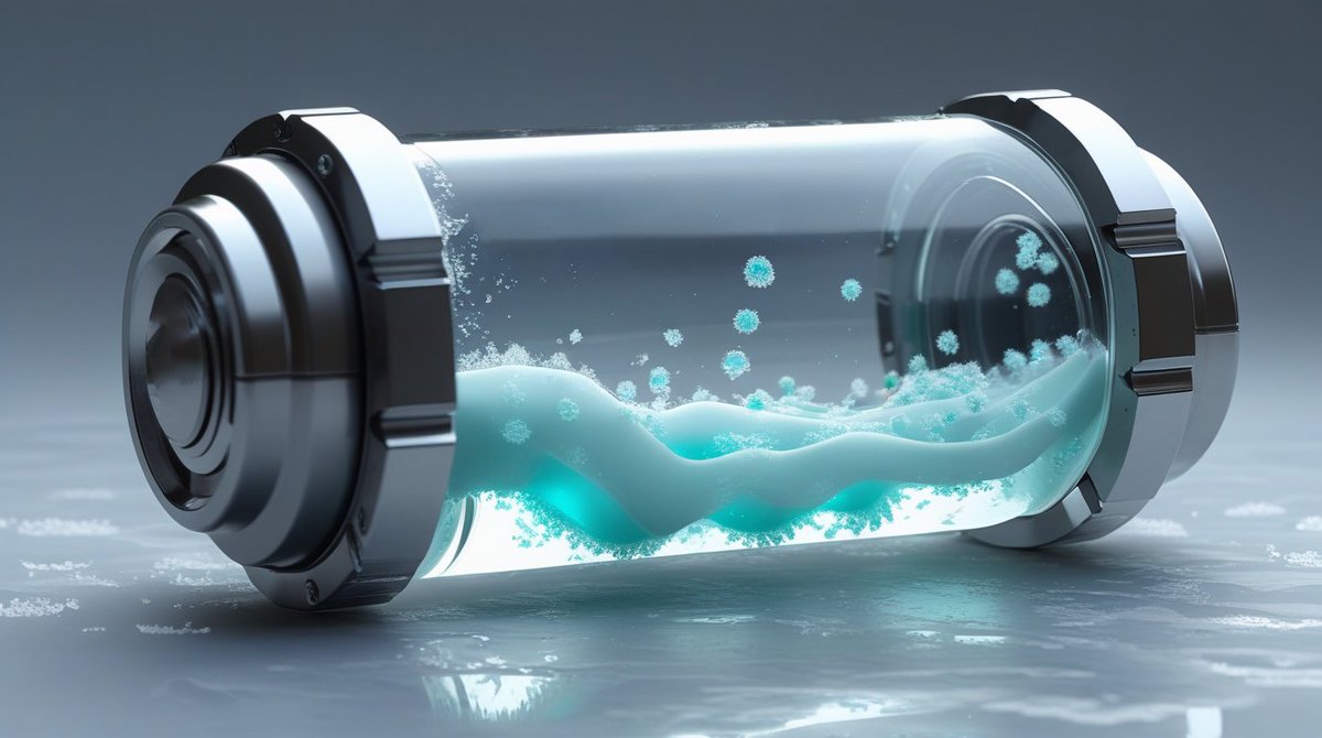 KdeKorasao's tweet photo. The vial contains condensed pale-blue vapor with unknown bioluminescent micro-spores suspended inside. It is preserved for the study of a new generation of bio-reactive gas grenades, capable of dispersing effects such as disorientation, hallucinations, or neuromotor inhibition. https://t.co/8JJlnjULNV