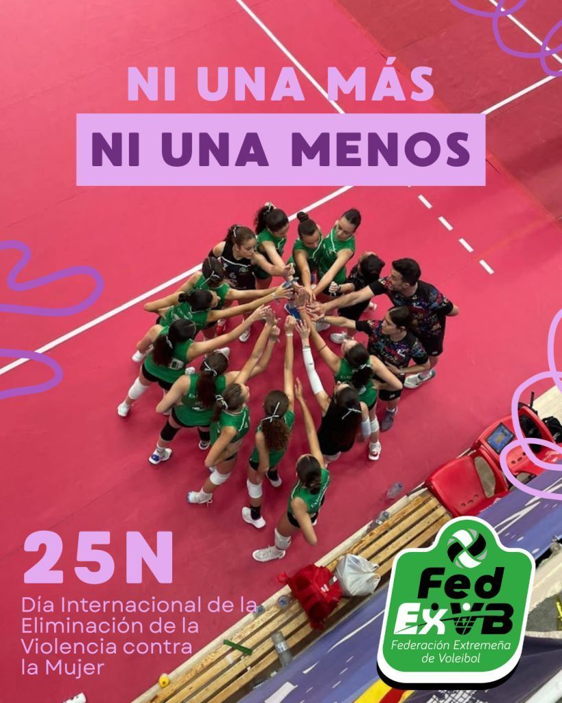 fedexvoleibol's tweet photo. 💜 25 de Noviembre | Día Internacional para la Eliminación de la Violencia contra las Mujeres
Hoy, desde la Federación Extremeña de Voleibol, quere...[seguir leyendo] https://t.co/iQ20xxNGd2 https://t.co/nhlbTVEo63