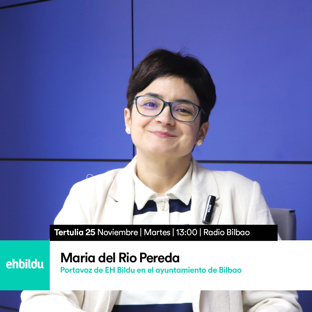 Hoy, nuestra portavoz <a href="/MariaDelRio_P/">María del Río Pereda</a> participará en la tertulia de portavoces de <a href="/radiobilbao/">Radio Bilbao</a> . 

🕑13:00 | Piztu irratia!

Entzun tertulia zuzenean hemen: cadenaser.com/radio-bilbao/p…