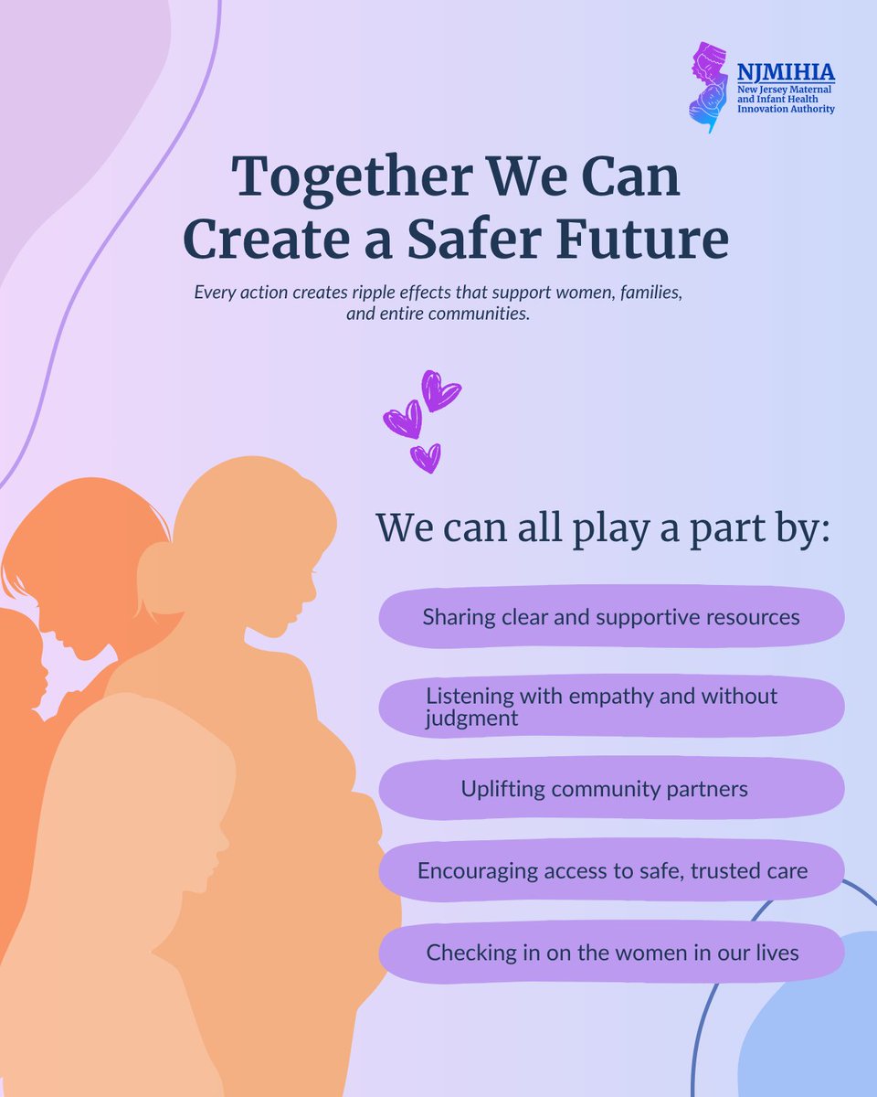 Today we honor the International Day for the Elimination of Violence Against Women.💜

Violence is often silent &amp; unseen, especially during pregnancy and postpartum. #NJMIHIA is committed to working with partners to ensure women feel heard and protected.

#EndViolenceAgainstWomen