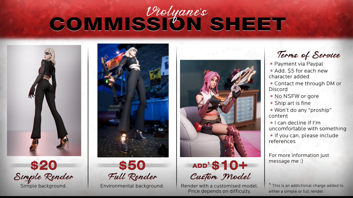 Violyane__'s tweet image. I finally got the time to do a proper c0mm sheet. Please check it out if you&apos;re interested💋