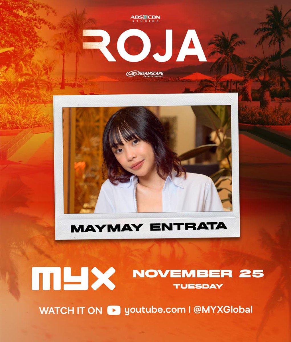 Catch Maymay Entrata on MYX ngayong Tuesday, November 25! Watch her episode via MYX Global Youtube Channel 🔥

#ROJA Weeknights, 8:45PM sa Kapamilya Channel, Kapamilya Online Live, A2Z, at TV5! Mapapanood din sa iWant at Netflix!