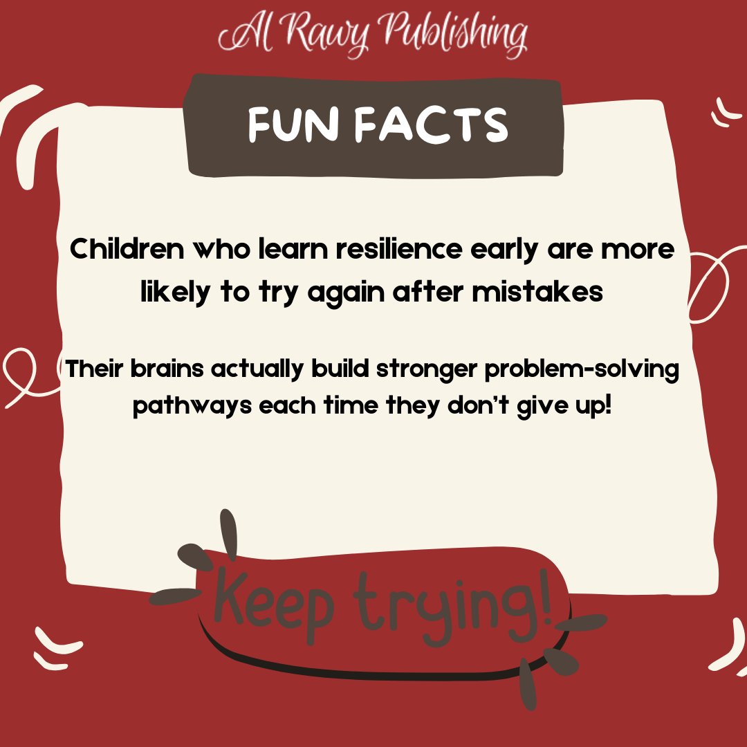 thetalesofhamad's tweet image. Did you know?💪

Children who learn resilience early are more likely to try again after mistakes - and their brains actually build stronger problem-solving pathways each time they don’t give up! 🧠✨

#resilienceforkids #talesofhamad