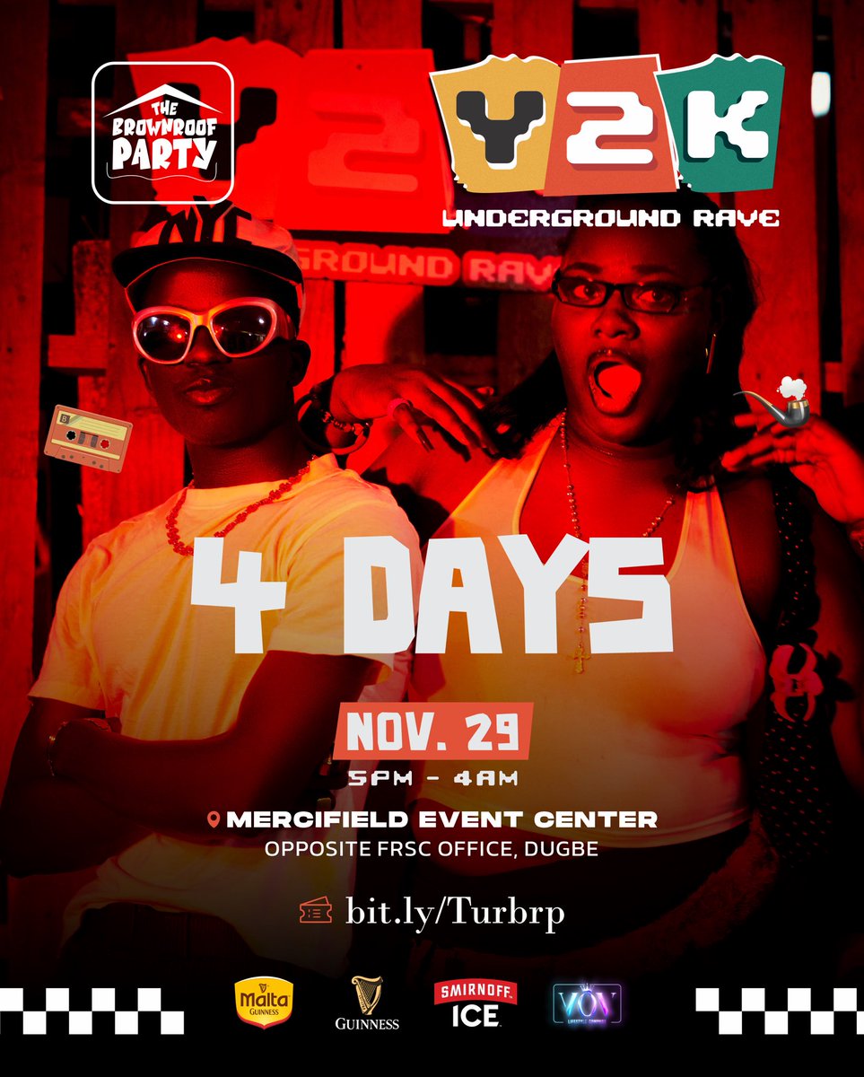 4 days left.
The real ones know — this RAVE is about to RESET the city. 💿⚡

#BrownRoofY2K
#Y2KUnderground
#BrownRoofParty