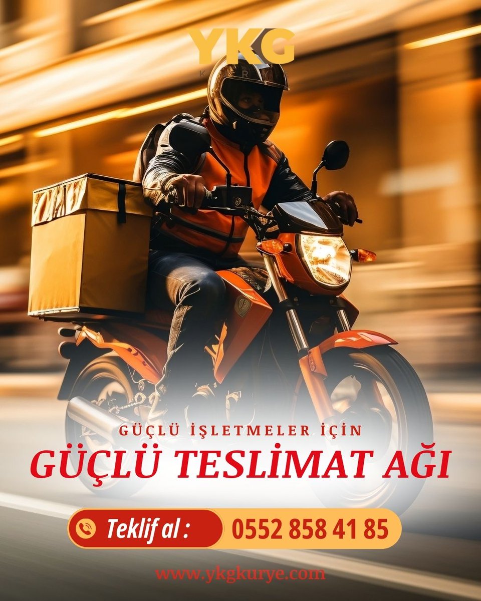 YkgKurye's tweet photo. 🚀 Teslimat Operasyonlarınızda Yeni Bir Standart!
YKG Kurye ile sipariş süreçlerinizi kolayca yönetin ve müşterilerinize her zaman hızlı, düzenli ve güvenilir teslimat sunun.
🛵 Profesyonel kurye ağı
📍 Anlık takip ve tam kontrol
⚡️ Kesintisiz teslimat akışı

📲 +90 552 858 41 85 https://t.co/WLLhRuYUtg