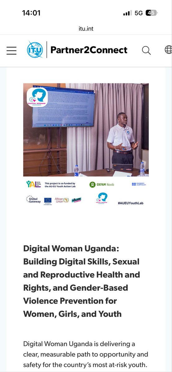 w_sulait's tweet image. As @uganda_digital drives more impact among women and girls in communities, its efforts have been recognised by ITU in  the P2C flash edition 08 itu.int/partner2connec…. Much thanks to @ITU for creating a platform for collaboration with organisations that share the same vision.