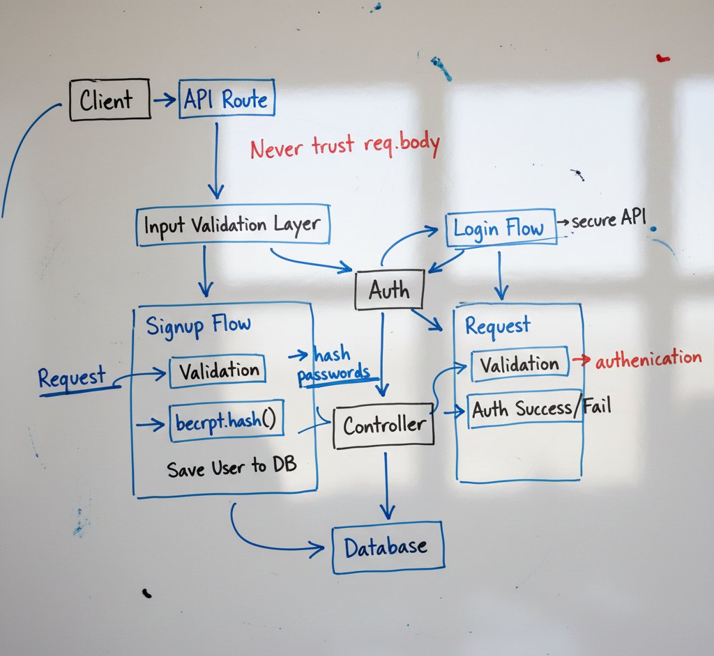 meghraj_thakre1's tweet image. Day 10 of my Backend Journey 

– Never trust req.body
– Learned validation basics
– Used bcrypt for hashing
– Built signup + login auth flow
– Better error handling &amp;amp; clean APIs
Slowly feeling like a real backend dev 
#Backend #NodeJS #Express #JavaScript #BuildInPublic
