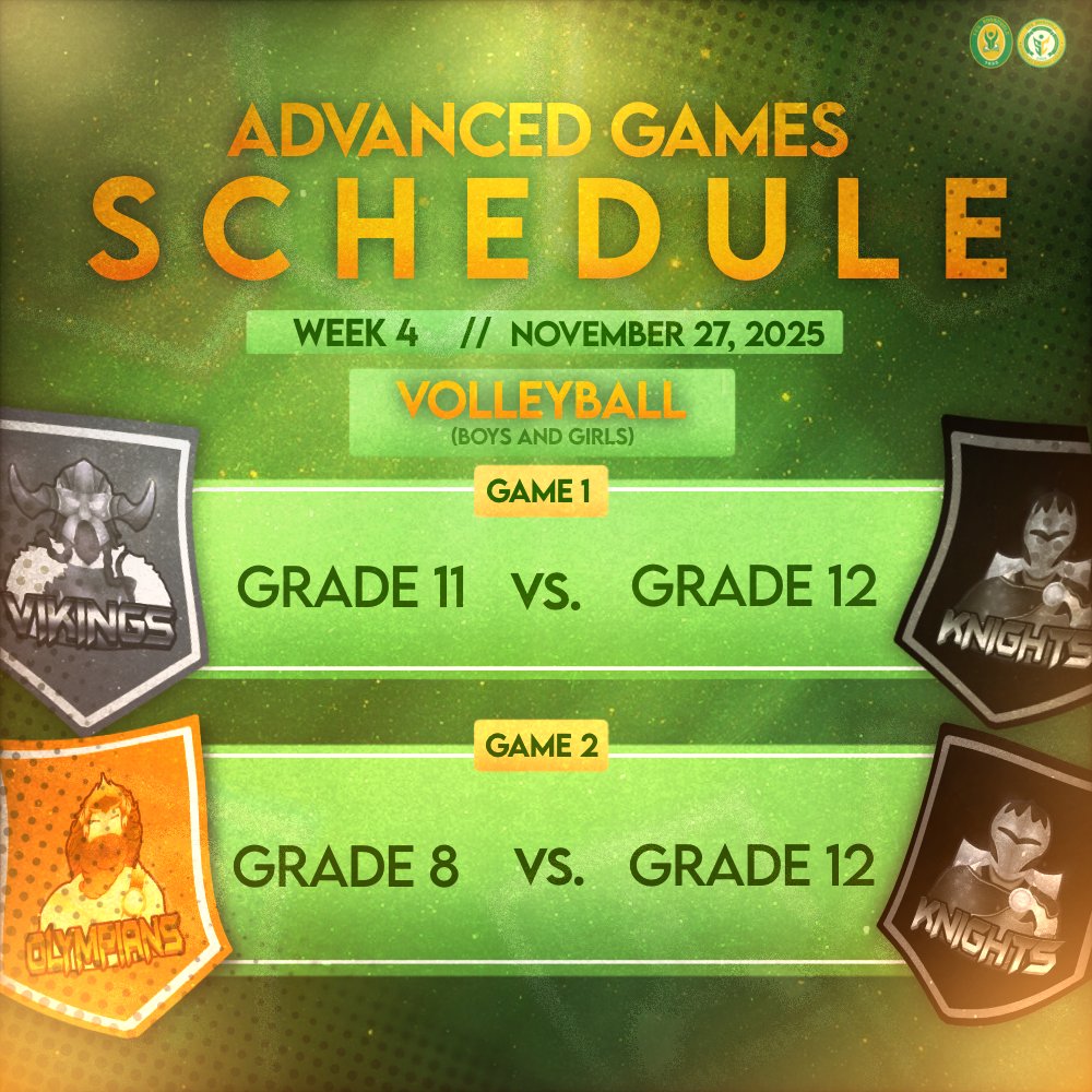 feurrsc's tweet photo. The semestral break is over, and the advance games are rolling once again! 🔰

The Week 4 Advance Games schedule is finally here — and every team is gearing up for another round of action and teamwork. 🔥 https://t.co/cMfwIQFXTN