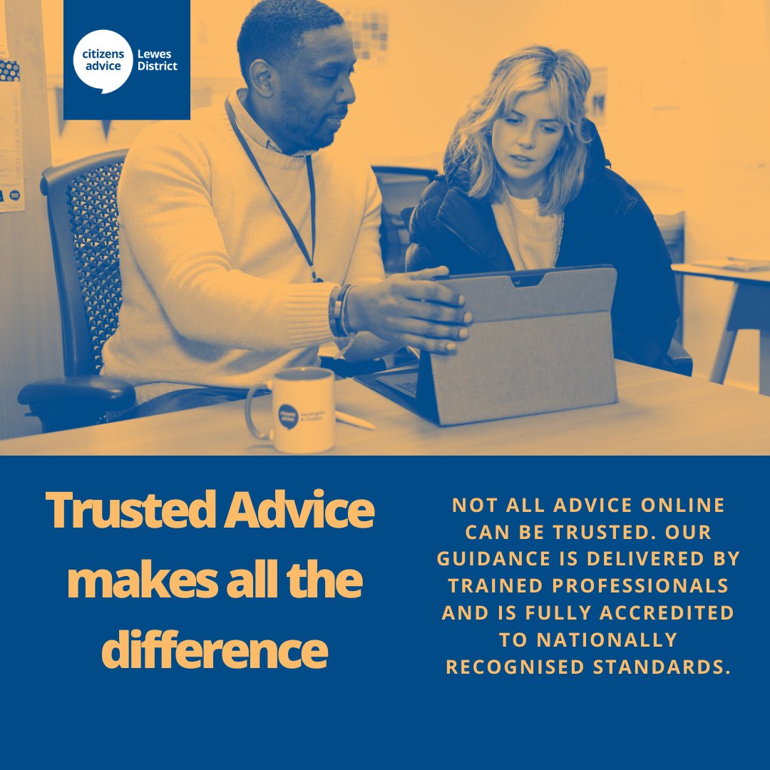 In a world full of online advice, not all guidance is reliable. At Citizens Advice, our trained professionals provide support that is confidential, accredited, and quality-assured.

 0800 278 7892
 lewesdistrictca.org.uk/contact-us

#citizensadvice  #TrustedAdvice