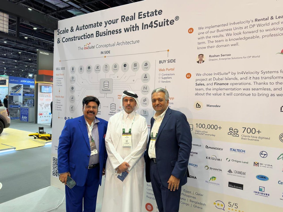 in4velocity's tweet image. @Big5Exhibitions is buzzing — our stand is packed with #Developers, #Contractors, Asset Owners, Co-Living, Retail &amp;amp; Industrial Operators exploring In4Suite®: one AI+BI ERP for #RealEstate &amp;amp; #Construction.

Meet us at Za’abeel Hall 6 – Z6 H48.

Free pass: bit.ly/4p5imib