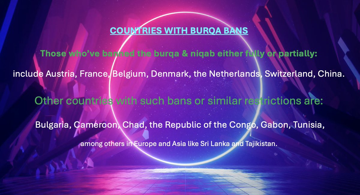 SusanneRosh333's tweet image. 1. Australian #senate &amp;amp; parliamentarians of the over-woke variety who like to cover up under the guise of racism - check out the countries who have banned the burqa &amp;amp; niqab either fully or partially.     .../2.
#auspol #racists