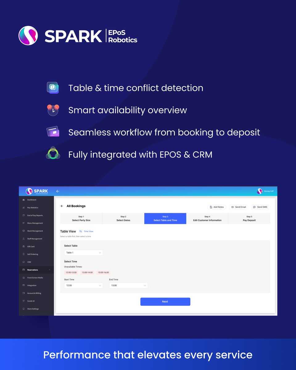SparkEPOS's tweet image. Take full control of your reservations with SPARK’s advanced EPoS booking management.


From time slots to table allocation, our system gives you real-time visibility and full flexibility.

#RestaurantBooking #TableReservation #DigitalEPOS #FoodTech #SmartBooking #EPOS