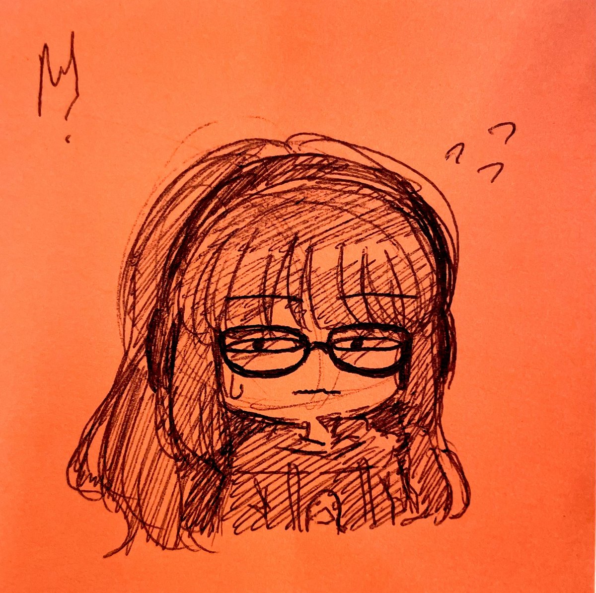 Mellosmello2002's tweet image. Quick doodle of myself on a sticky note during class

#rkgk