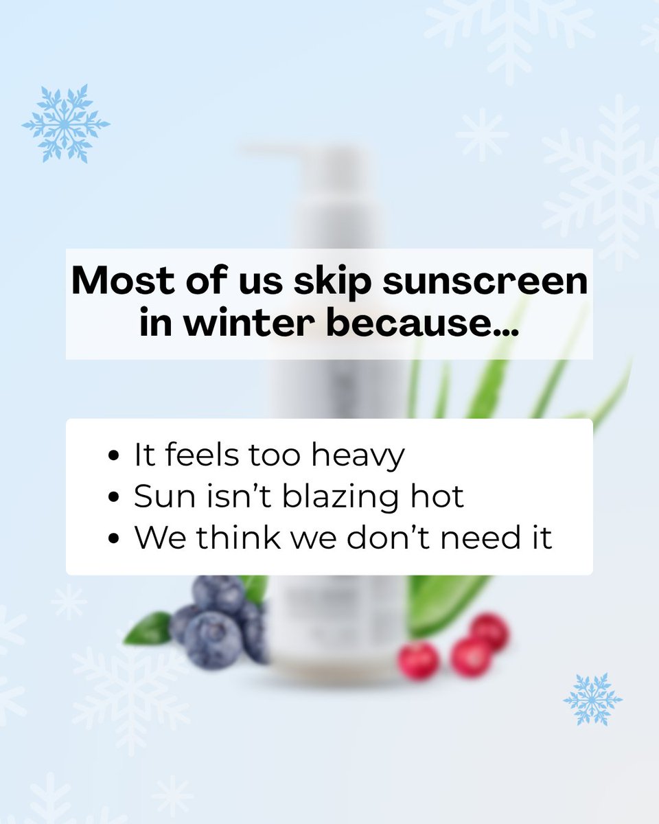 beyondbasicteam's tweet image. Don&apos;t skip sunscreen this winter!
UV rays are present throughout the year, and the cold weather dries out the skin, making it more sensitive to sun damage and pigmentation.
#BeyondBasic #WinterSkincare #TintedSunscreen #Hydration #SunscreenInWinter #DrySkinSolutions #SPF