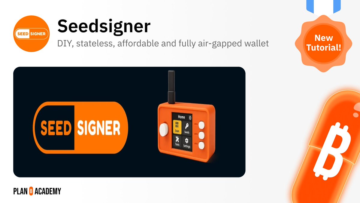 planb_network's tweet image. 💡 New Tutorial on Plan ₿ Academy

Build your own air-gapped Bitcoin signer for under $50.

In this guide by @Loic_Pandul, learn how to assemble a @SeedSigner, generate and secure your seed, create a SeedQR backup, and pair it with @SparrowWallet for fully offline signing.

A…