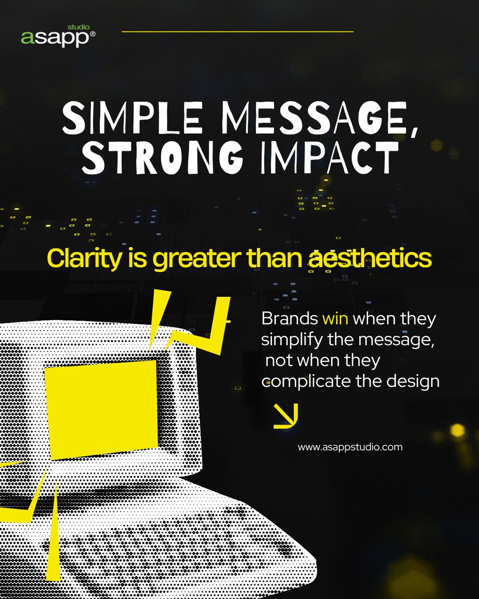 AsappStudio's tweet image. Brands grow faster when they communicate clearly. Simple message → Stronger impact.
#BrandStrategy #MarketingTips #DesignStrategy #ContentMarketing #DigitalBranding #SimplifyToAmplify #ASAPPStudio
