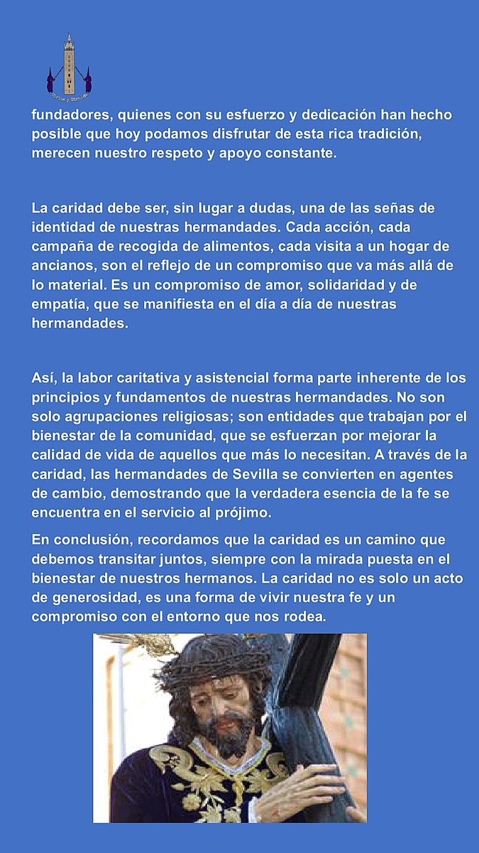 gonzi_rc_06's tweet image. Los amigos de @ciriosygiralda me pidieron que colaborara con ellos pidiéndome la forma en como veo yo la caridad en las Hermandades.

Lo comparto aquí con vosotros:

La Caridad en las Hermandades de Sevilla: Un Compromiso Inquebrantable.