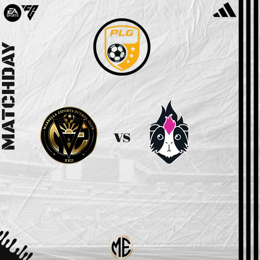 ⚪️⚫️ 𝑴𝒂𝒓𝒃𝒆𝒍𝒍𝒂 𝒆𝑺𝒑𝒐𝒓𝒕𝒔  ⚫️⚪️

#𝑴𝑨𝑻𝑪𝑯𝑫𝑨𝒀  | #𝐄𝐀𝐅𝐂𝟐𝟔  🏟️🎮⚽️
 
🏆 @PLGeFootBall 𝟯ª𝗗𝗶𝘃 (J14)
🆚 <a href="/GuineaPinkClub/">Guinea Pink 🏳️‍🌈</a> 
⌚️ 𝟮𝟮:𝟰𝟬𝙃𝙧𝙨.

📺 twitch.tv/marbellaesports

#Clubs | #Clubespro | #Twitch | #Adidas | #Marbella | #eSports | #FC26 | #Team