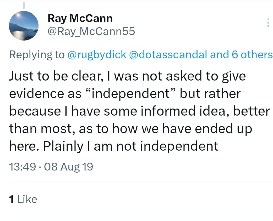 "Plainly I am not independent"
(Ray McCann 2019) - quite the admission from 'independent' reviewer into #LoanChargeScandal #McCannReview on eve of publication of his review (into settlement terms).

Thank you to <a href="/angusmacdlibdem/">Angus MacDonald</a>
for written question.

questions-statements.parliament.uk/written-questi…