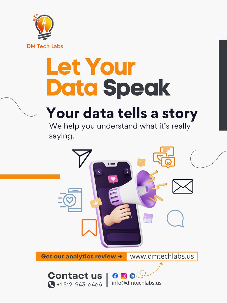 dmtechlabs_'s tweet image. Your data has a story — we help you read it.
DM Tech Labs turns numbers into insights so you can make smarter, growth-focused decisions. 🔍
#MarketingAnalytics #DataDriven #DigitalInsights #MarketingStrategy #DMTechLabs