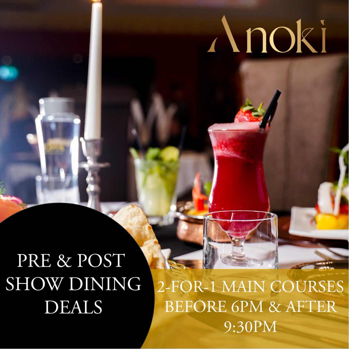 AnokiRestaurant's tweet image. Have you got tickets to see The Magic of Motown @vaillantlive on Thurs 4 December? ✨

Join us and enjoy 2-for-1 #mains when you arrive before 6pm &amp;amp; vacate by 7:30pm- leaving you plenty of time to get to the venue!