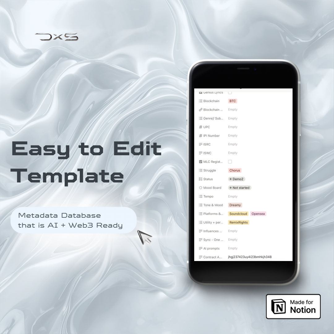 Serenaelis_'s tweet image. Track Vault 2.0 drops today 💾 11-25

A next-gen metadata system built for #MusicNFT Artists,  #Producers, &amp;amp; #DJs who want total control of their catalog. 

AI-Optimized, ChatGPT-Ready Metadata System for Artists.