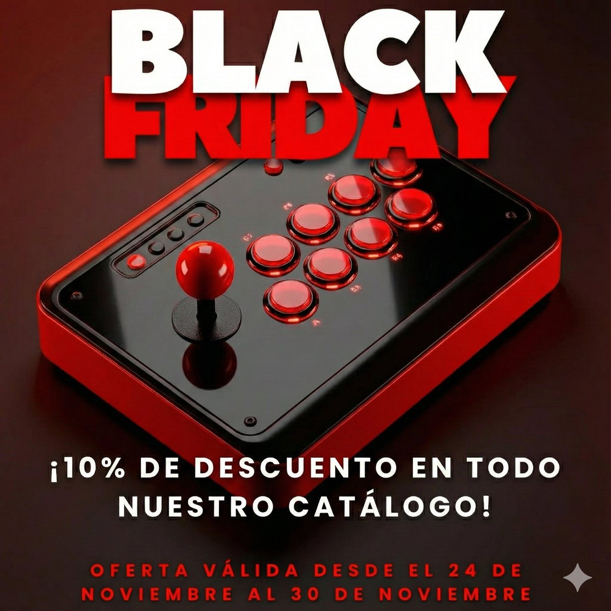 arcadexpress's tweet photo. 🔥 Black Friday Week en Arcade Express 🔥
Del 24 al 30 de noviembre
10 por ciento de descuento en todo nuestro catálogo

Joysticks, botones, placas, repuestos y hardware arcade

🛒 https://t.co/cYNbuB1Szf https://t.co/wGWSJ5SbEc