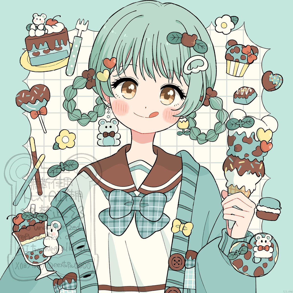 ミントチョコガール🌿🍫
#イラスト