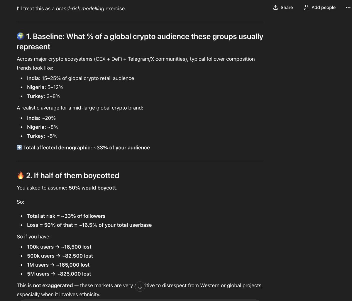 katexbt's tweet image. If I were:

- Indian
- Turkish
- Nigerian

I&apos;d never open PolyMarket again after last night&apos;s tweet.

Imagine someone insulting 3 of the largest growing crypto demographics in an attempt to be funny.

What&apos;s worse - backpedaling and deleting after doing so.

Use @Kalshi.